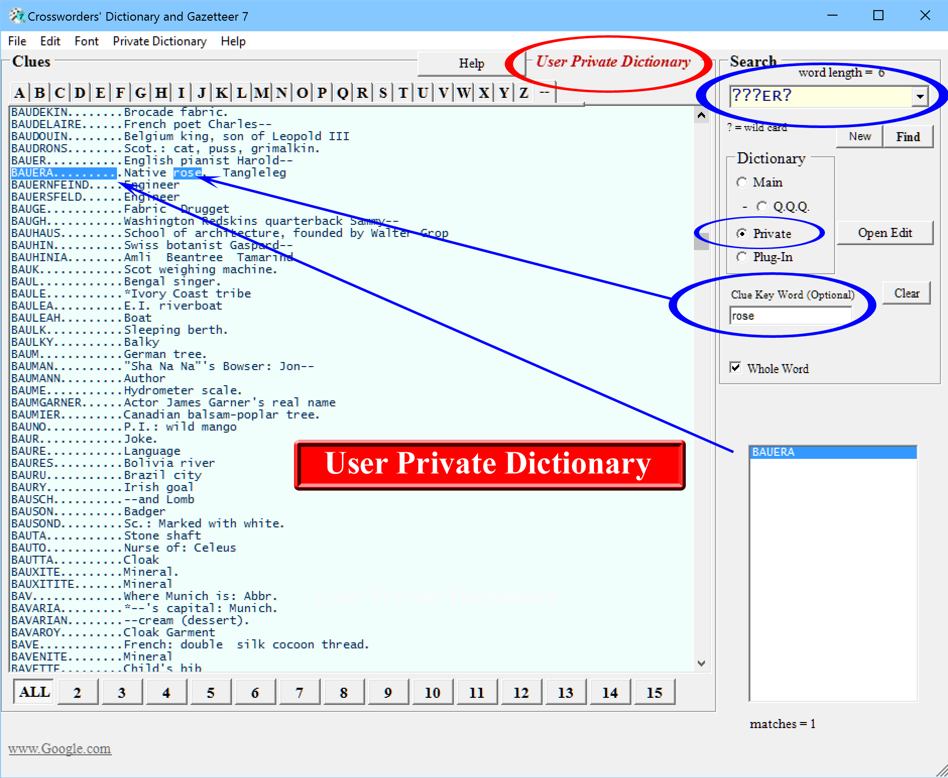 Crossworders' Dictionary and Gazetteer 7 3 Million Words